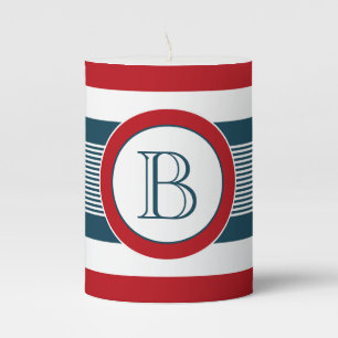 Monogram design pillar candle
