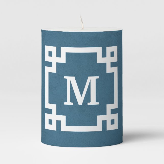 Monogram design pillar candle (Front)