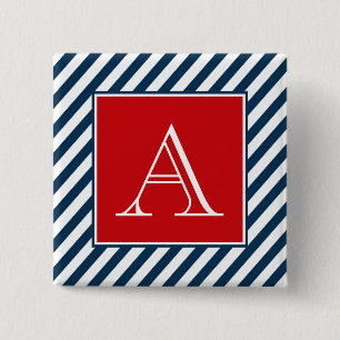Monogram design pinback button