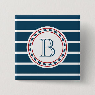 Monogram design pinback button