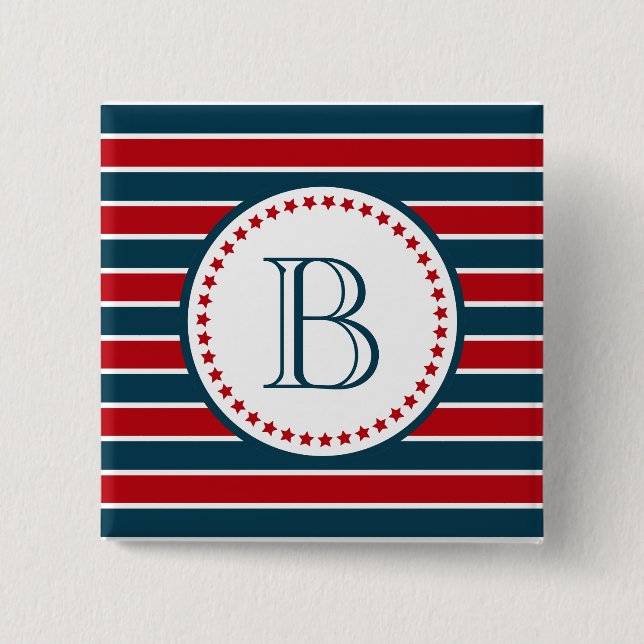 Monogram design pinback button (Front)