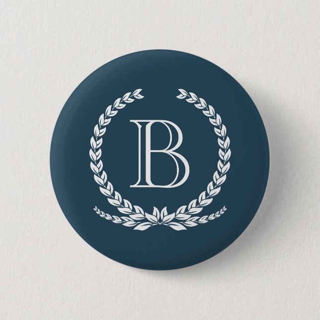 Monogram design pinback button (Front)