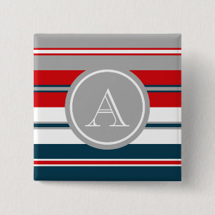 Monogram design pinback button