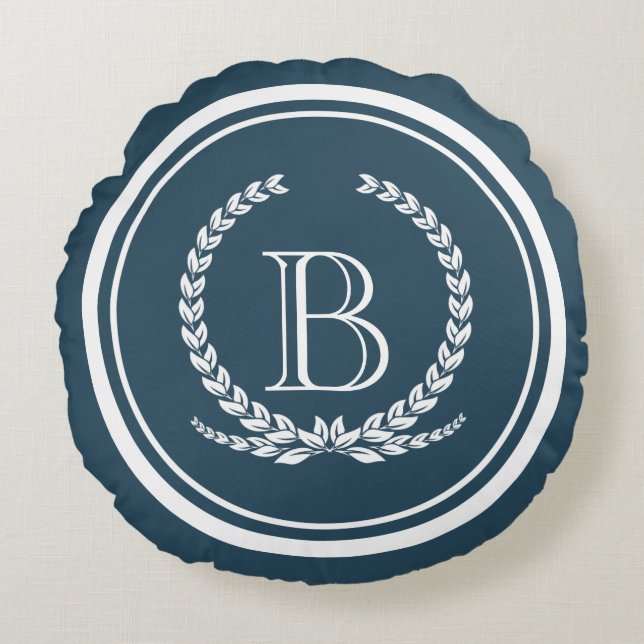 Monogram design round pillow (Front)