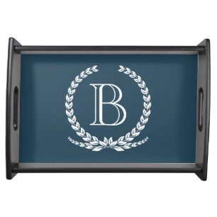 Monogram design serving tray
