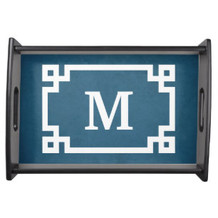 Monogram design serving tray