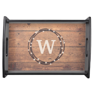 Monogram design serving tray