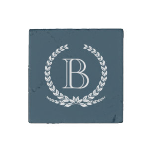 Monogram design stone magnet