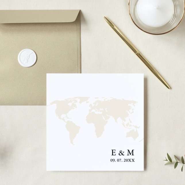 Monogram destination travel theme wedding napkins (Creator Uploaded)