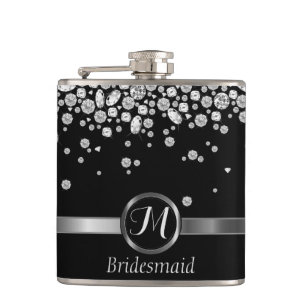 Monogram Diamond - Bridesmaid Flask