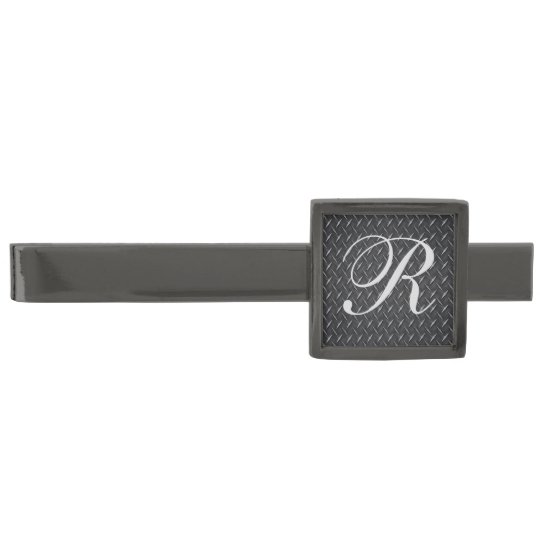 monogram diamond metal plate