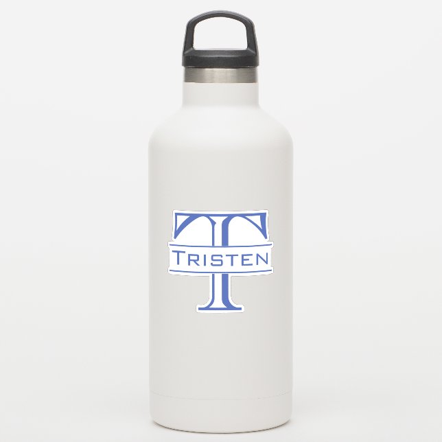 Monogram Die Cut Custom Personalized Sticker (Waterbottle)