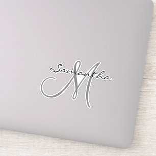 Monogram Die Cut Custom Personalized Sticker