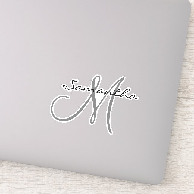Monogram Die Cut Custom Personalized Sticker (Detail)