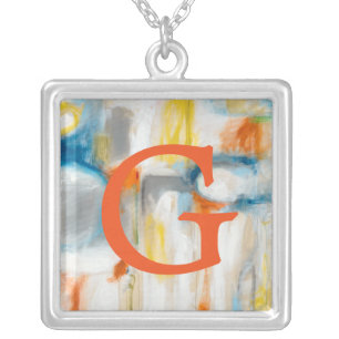 Monogram Direction I Silver Plated Necklace