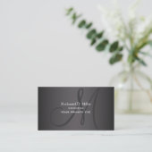 Monogram DIY Smoked Ash Business Card (Standing Front)