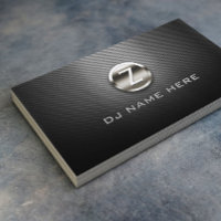 Monogram DJ Professional Steel Metallic Business Card