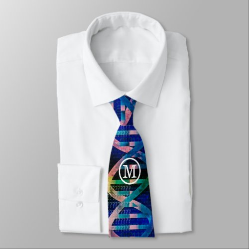 Monogram DNA ID Art Science Neck Tie