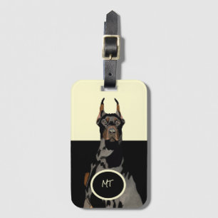 Monogram Doberman Pincher Classic Luggage Tag