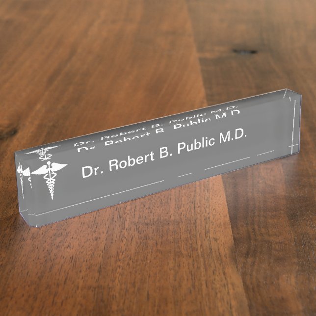 Monogram Doctor Desk Name Plate (Side)