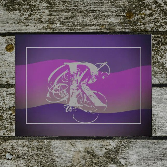 Monogram Doormat Modern Elegant Shades Of Purple (Elegant stylish front doormat. Modern design with deep muted shades of purple & a gorgeous monogram.)