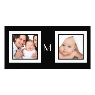 Monogram Double Photo Card