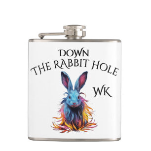 Monogram Down the Rabbit Hole Blue Bunny Flask