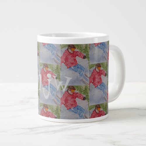 MONOGRAM DOWNHILL SKIER LARGE COFFEE MUG