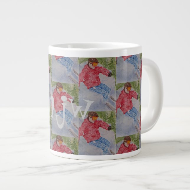 MONOGRAM DOWNHILL SKIER LARGE COFFEE MUG (Front Right)