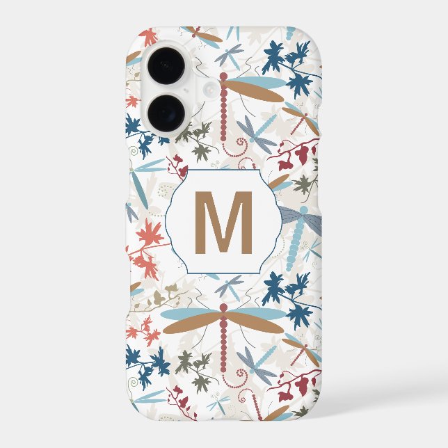 Monogram Dragonfly Pattern Iphone Case (Back)
