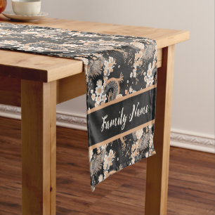 Monogram Dragons and Blossoms Short Table Runner