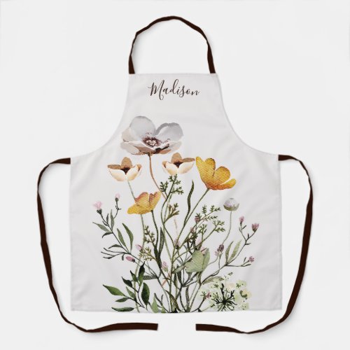 Monogram Dried Wildflower Bouquet Apron