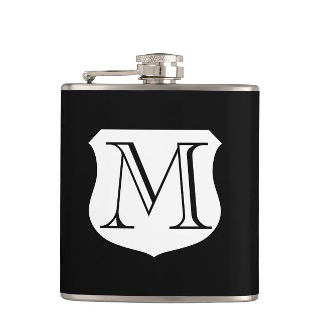 Monogram drink flask | personalizable gift for men (Front)