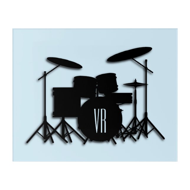 Monogram Drum Set Acrylic Print (Front)