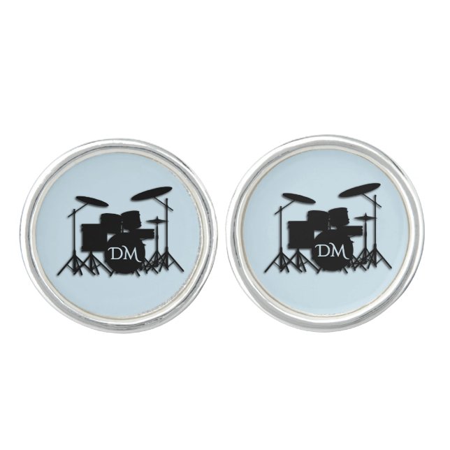 Monogram Drum Set Cufflinks (Front)