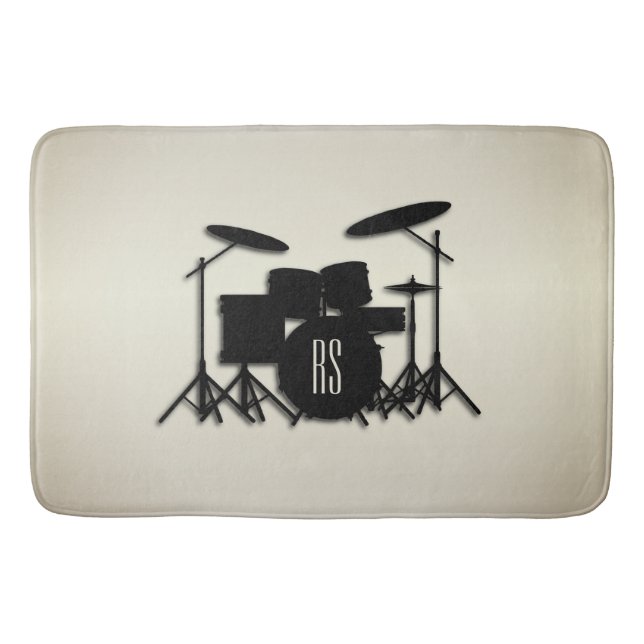Monogram Drum Set Gold Bath Mat (Front)