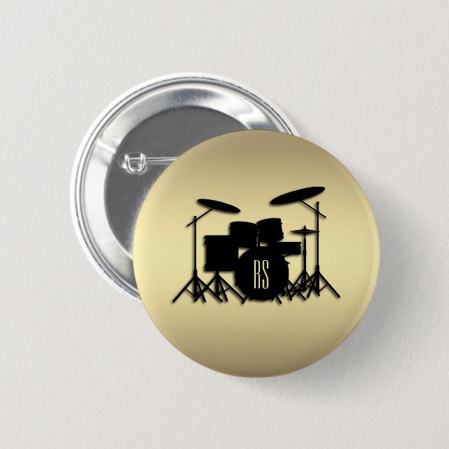 Monogram Drum Set Gold Button (Front & Back)