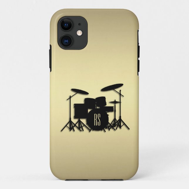 Monogram Drum Set Gold Case-Mate iPhone Case (Back)