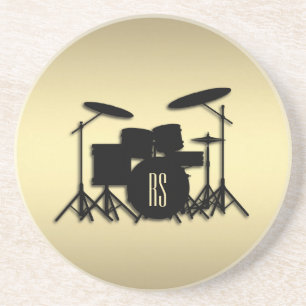 Monogram Drum Set Gold Coaster