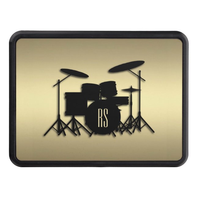 Monogram Drum Set Gold Hitch Cover (Front)