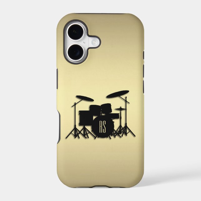 Monogram Drum Set Gold Iphone Case (Back)