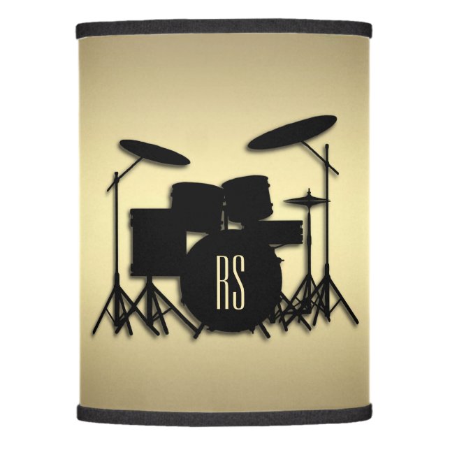 Monogram Drum Set Gold Lamp Shade (Front)