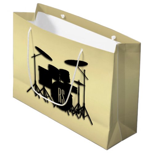 Monogram Drum Set Gold Large Gift Bag