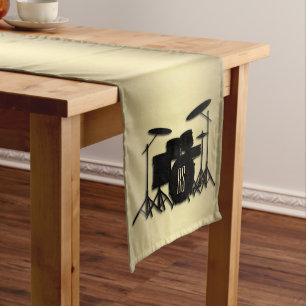 Monogram Drum Set Gold Long Table Runner