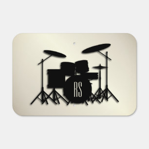 Monogram Drum Set Gold Metal Sign