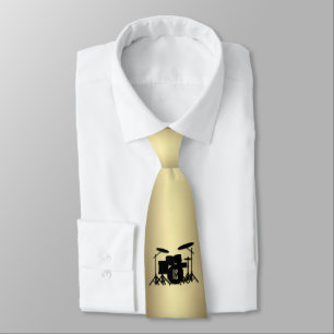 Monogram Drum Set Gold Neck Tie