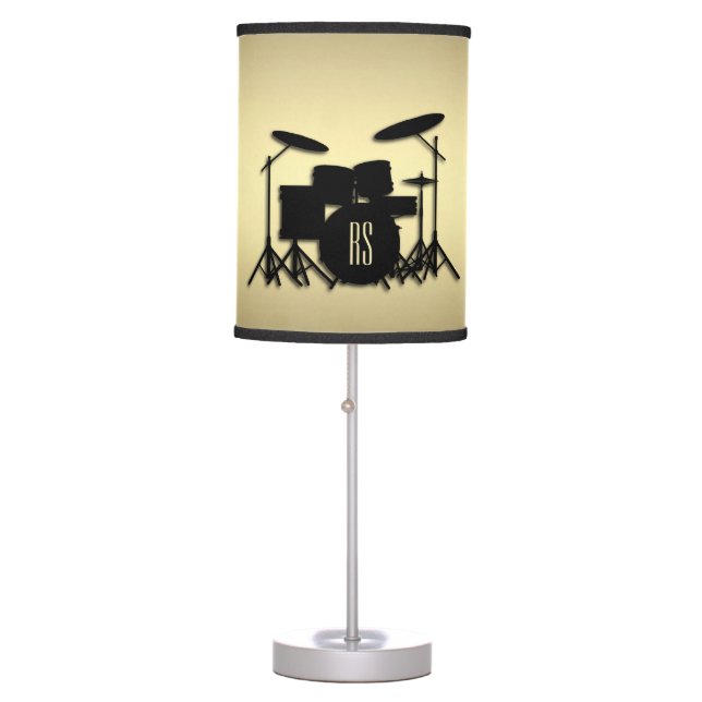 Monogram Drum Set Gold Table Lamp (Front)