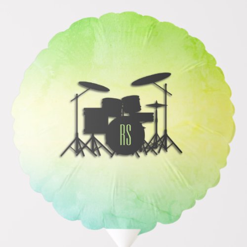 Monogram Drum Set Green Balloon