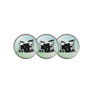 Monogram Drum Set Green Golf Ball Marker