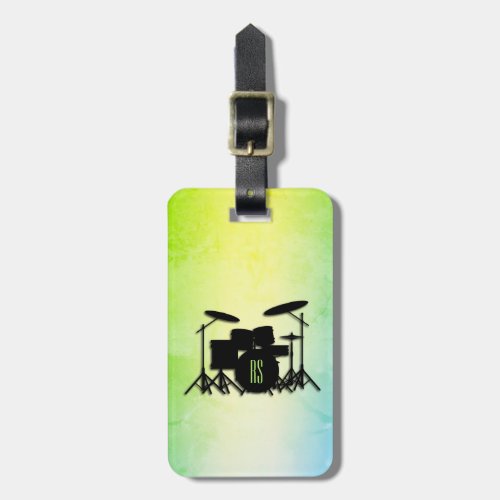 Monogram Drum Set Green Luggage Tag